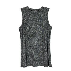 New Directions Gray Ribbed‎ Sleeveless Flowy Top Blouse Womens Size Large Tank